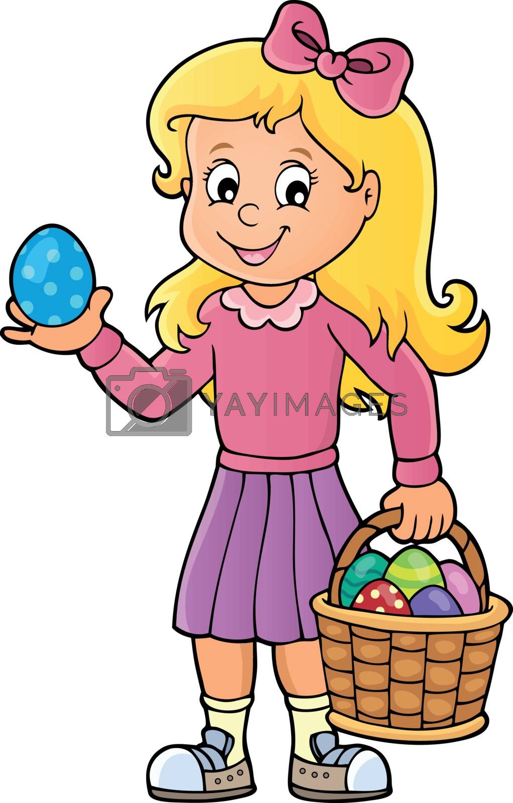 Royalty free image of Girl with Easter eggs theme image 1 by clairev