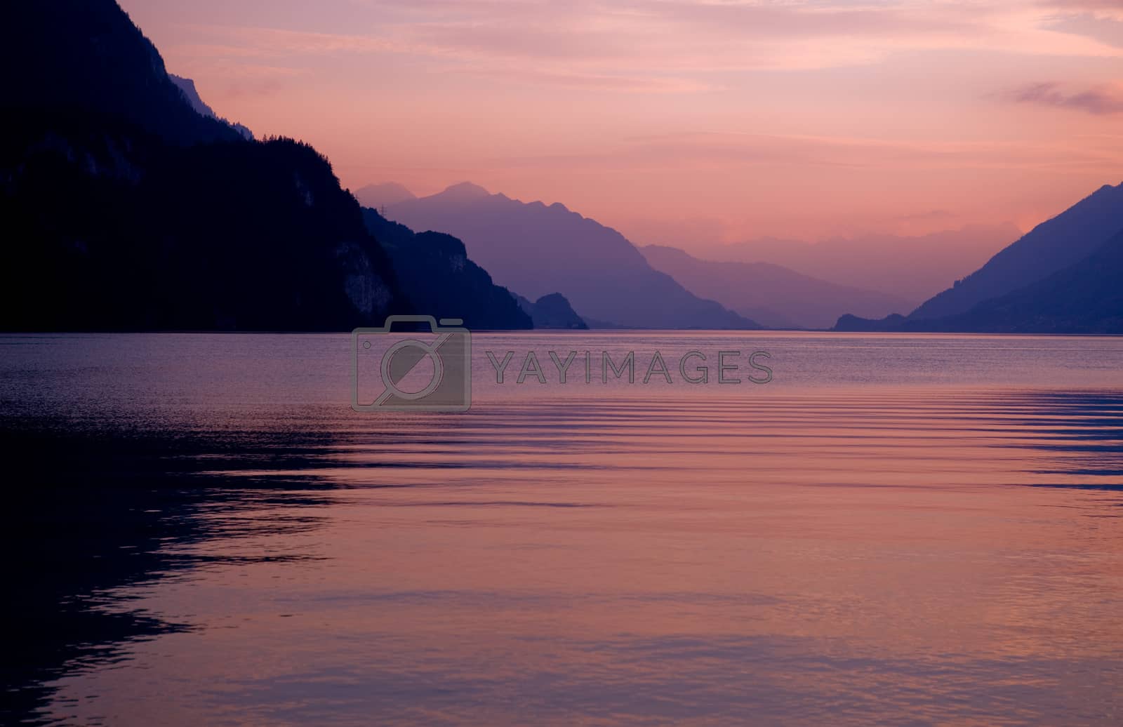 Royalty free image of sunset in brienz by zittto