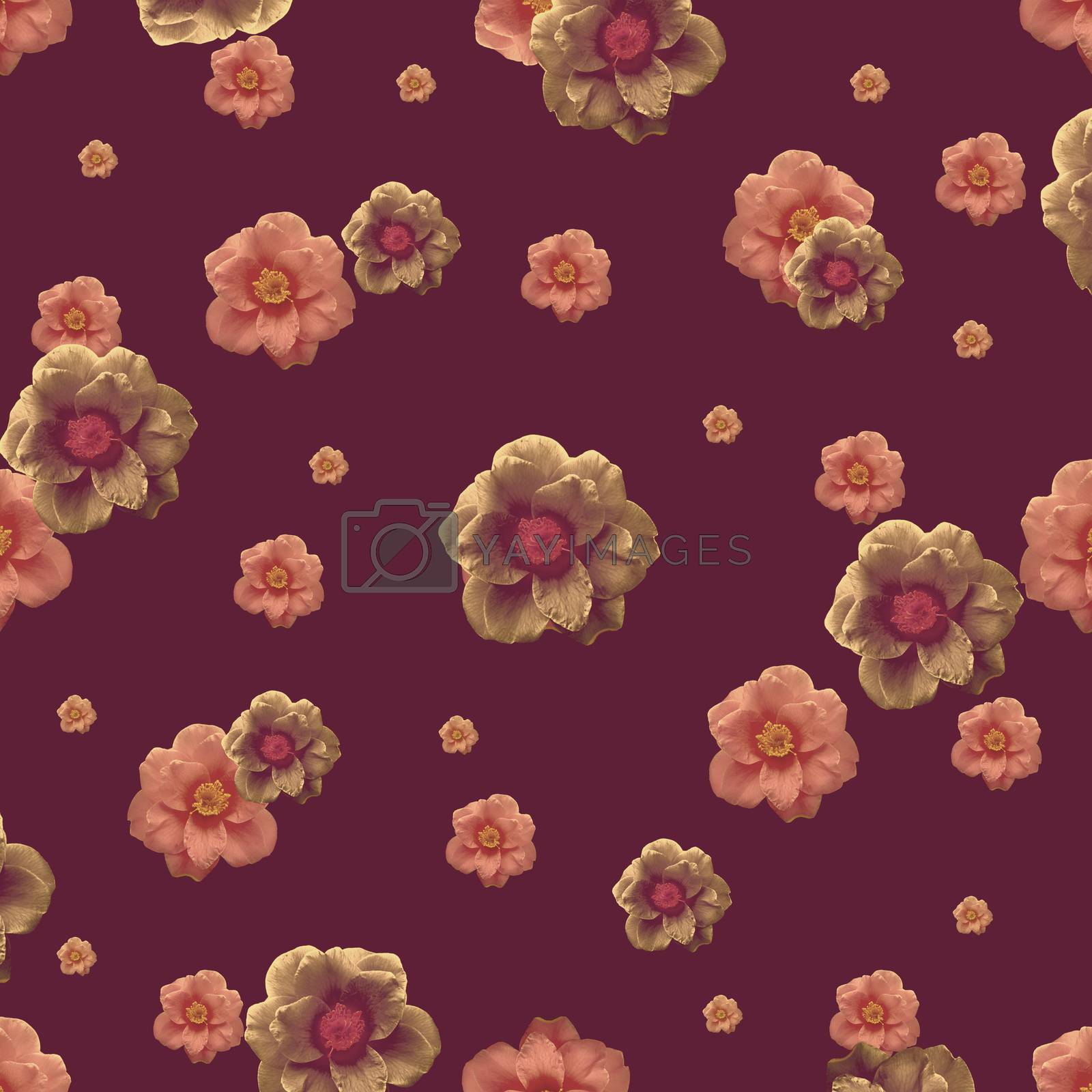 Royalty free image of Warm Flowers Collage Motif Pattern by DanFLCreative