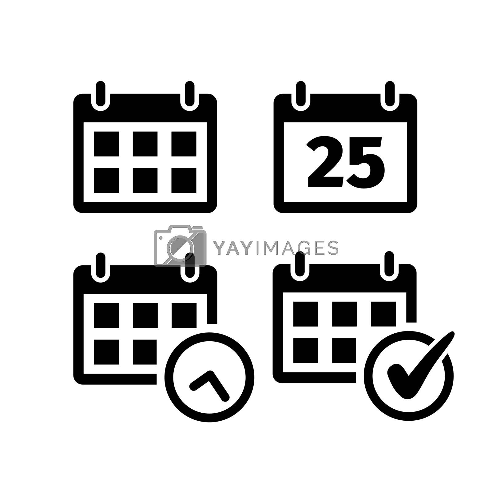 Royalty free image of Calendar icon set in flat style on white. by veronawinner