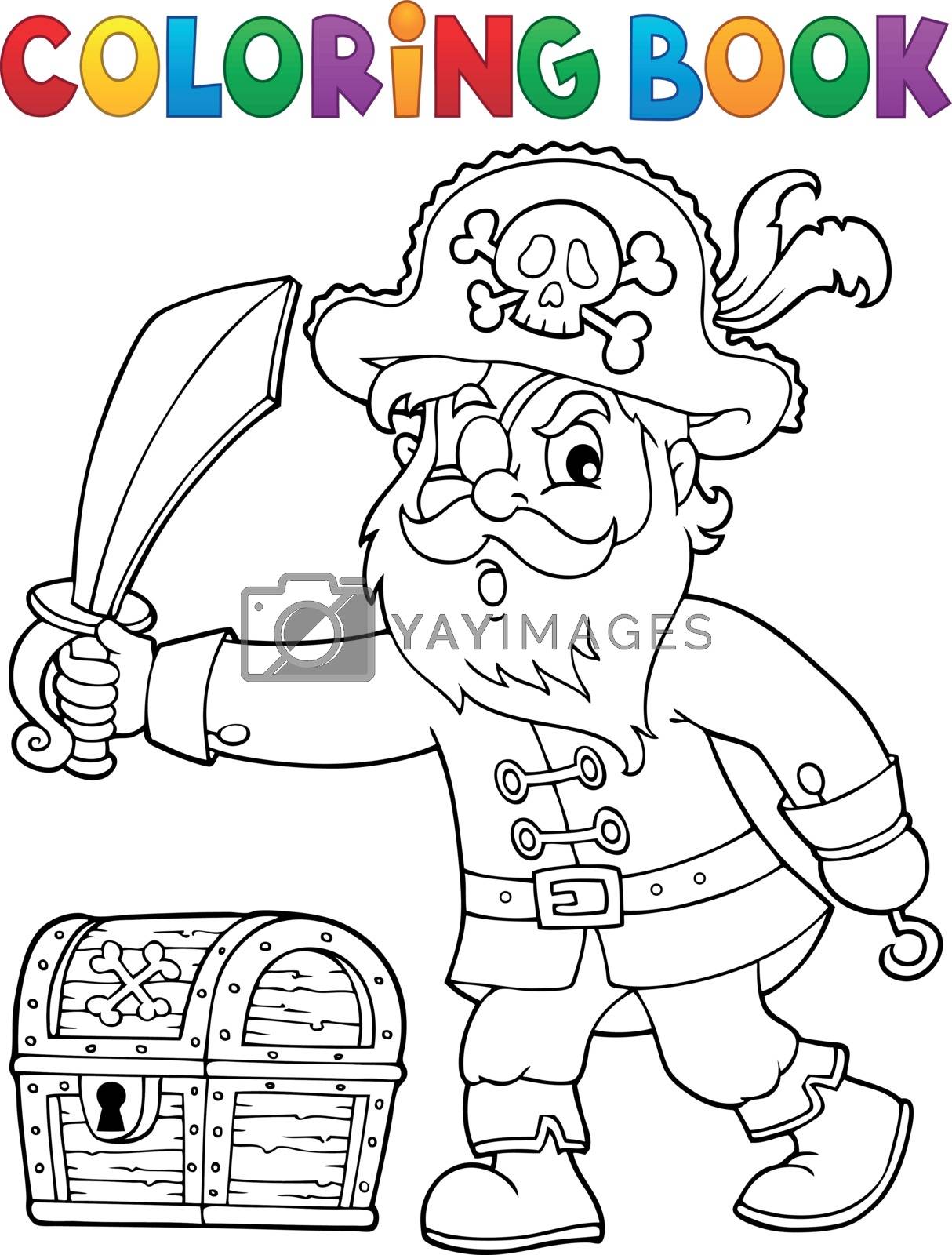 Royalty free image of Coloring book pirate holding sabre 1 by clairev