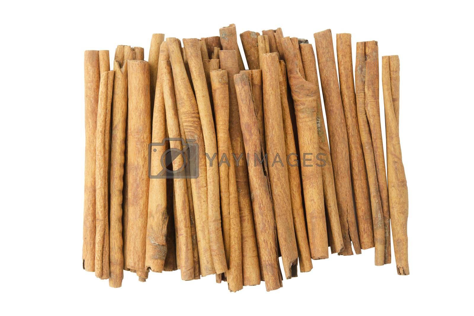Royalty free image of Cinnamon sticks top view isolated on white background with clipp by sunnygb5