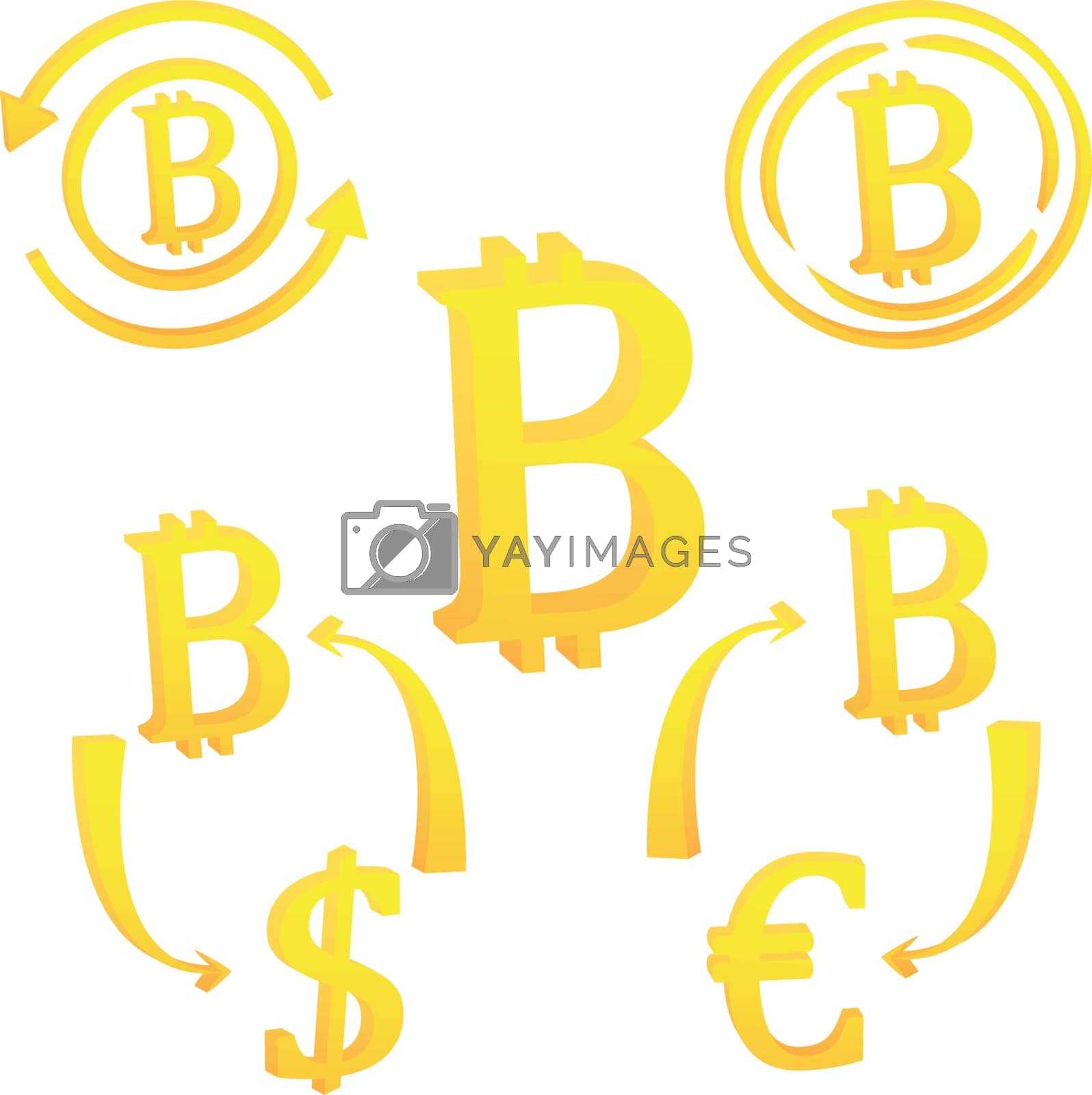 Royalty free image of Bitcoin internet virtual cryptocurrency symbol icon by Olena758