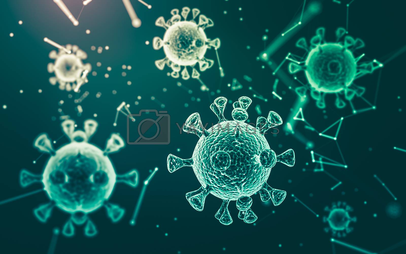 Royalty free image of Microscopic view of the coronavirus covid-19. by teerawit