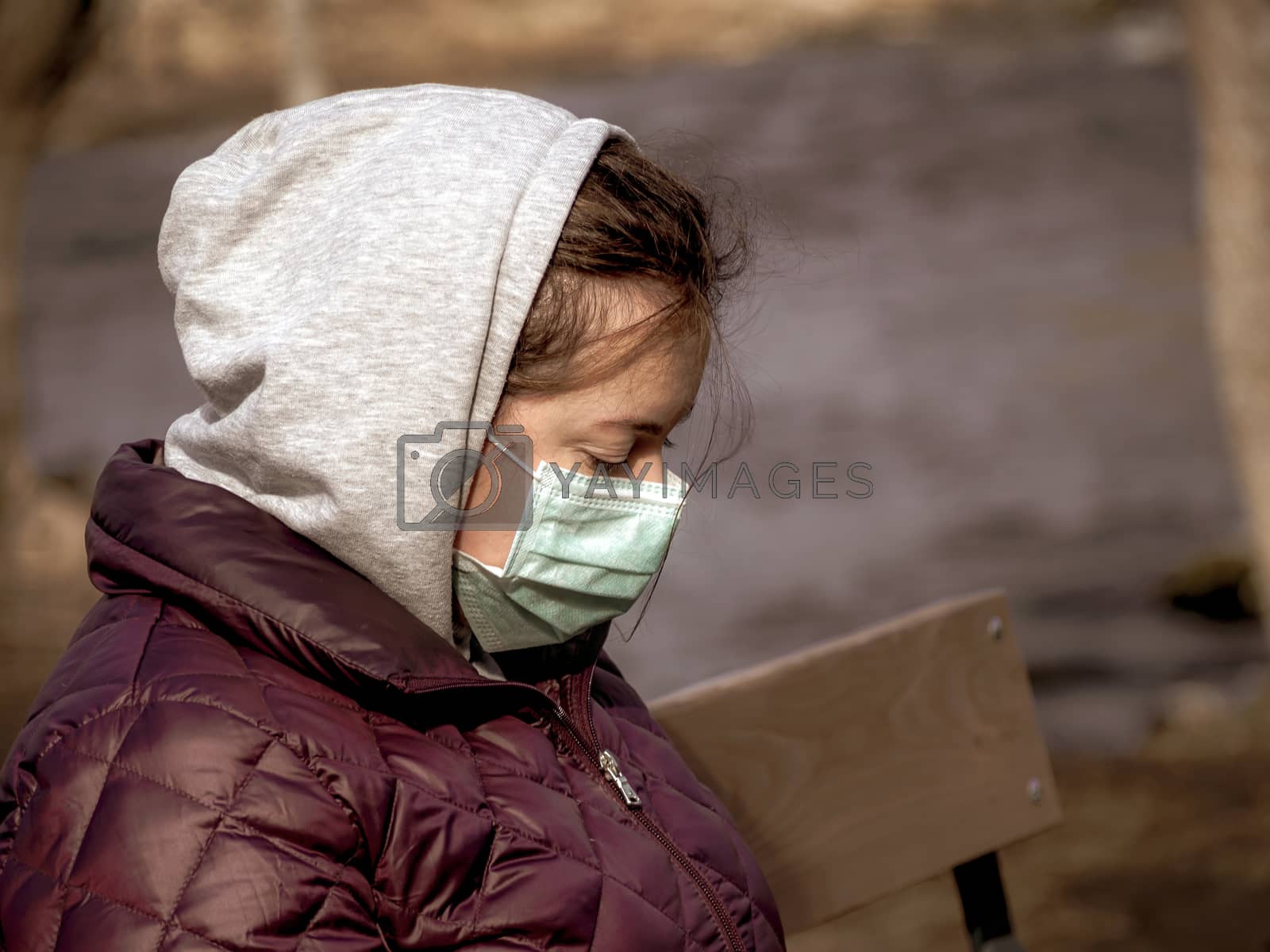 Royalty free image of woman and Coronavirus protection by Dimidov27@mail.ru