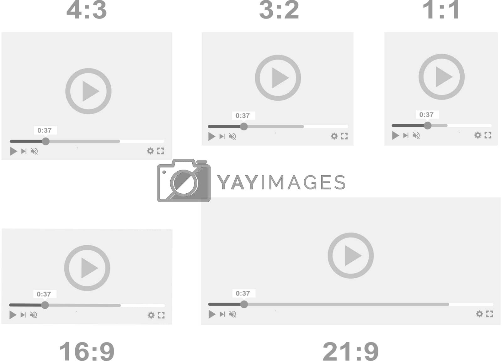 Royalty free image of Aspect ratio scale size responsive video player by cougarsan