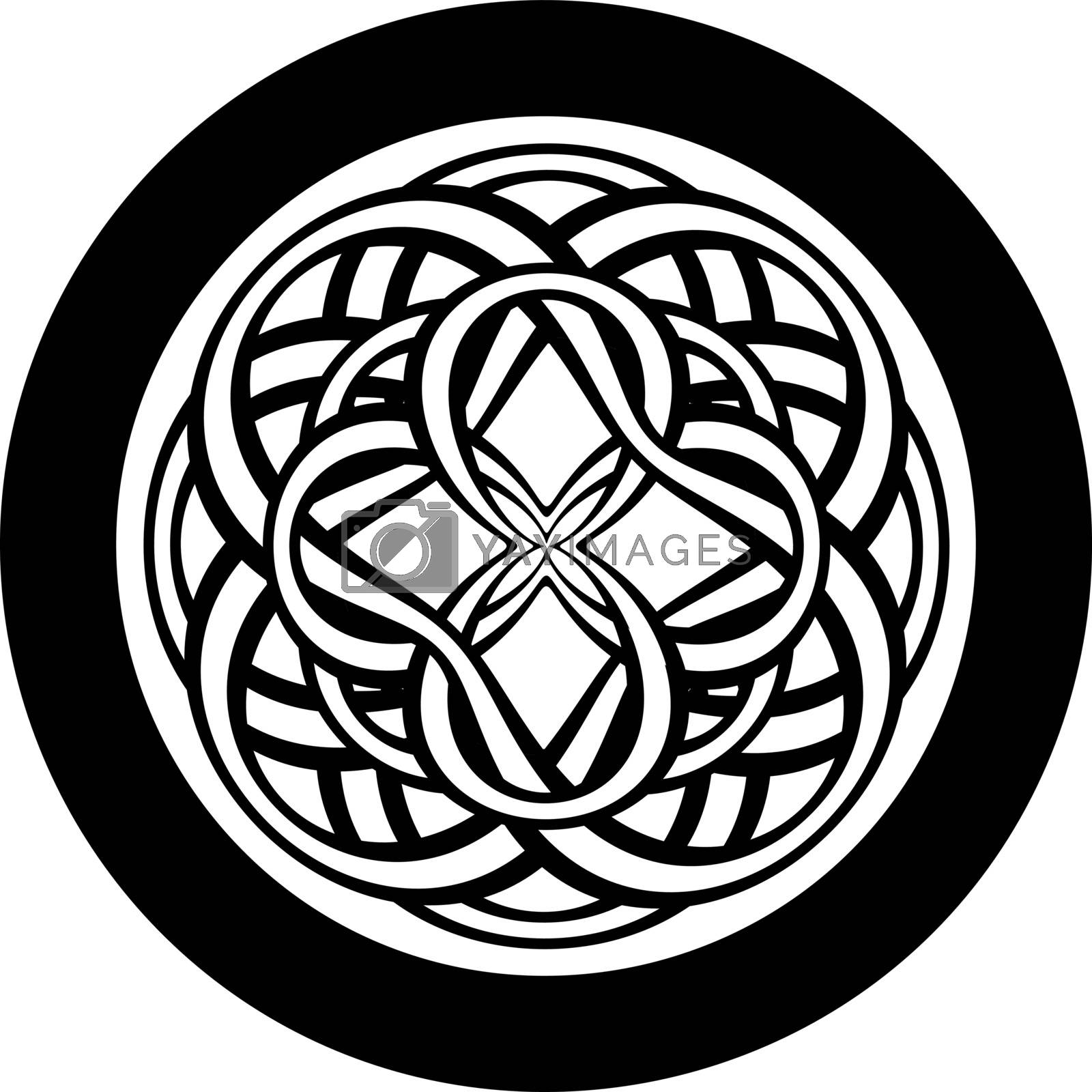Royalty free image of Abstract circle with entwined tracery in tribal celtic style by paranoido