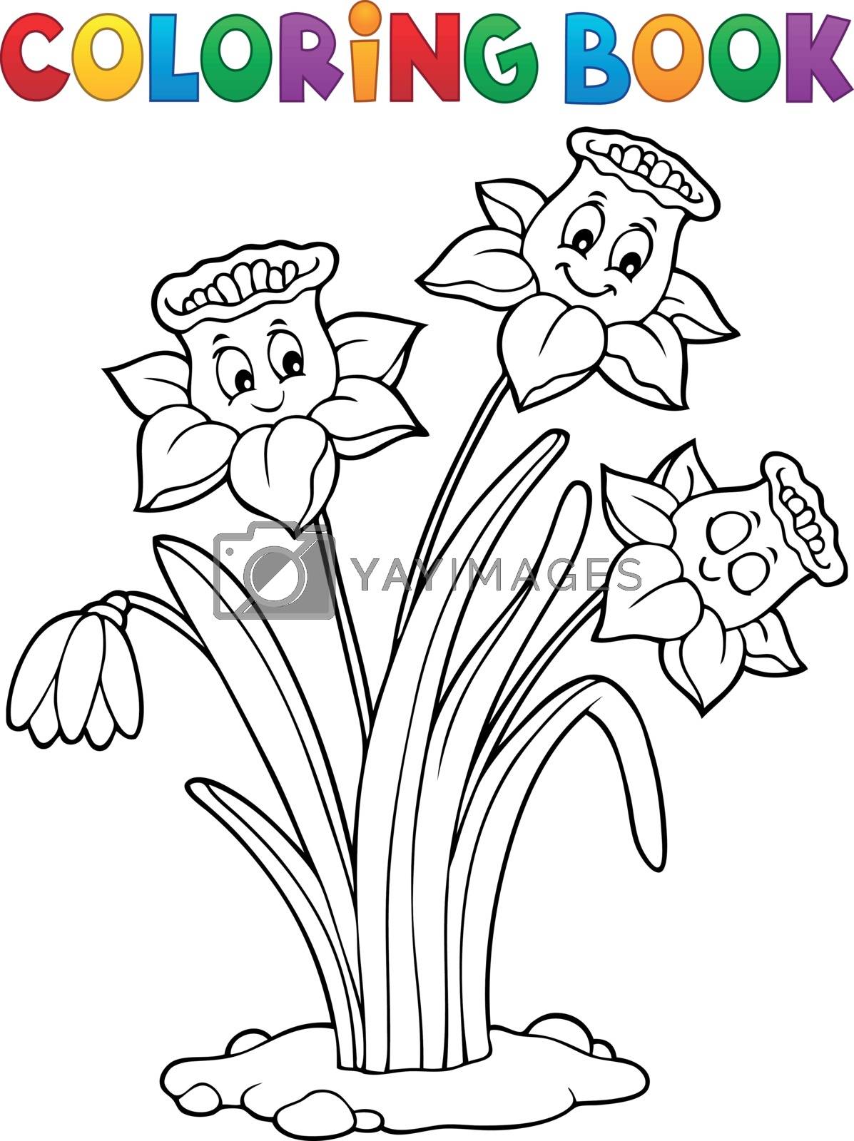Royalty free image of Coloring book narcissus flower image 1 by clairev