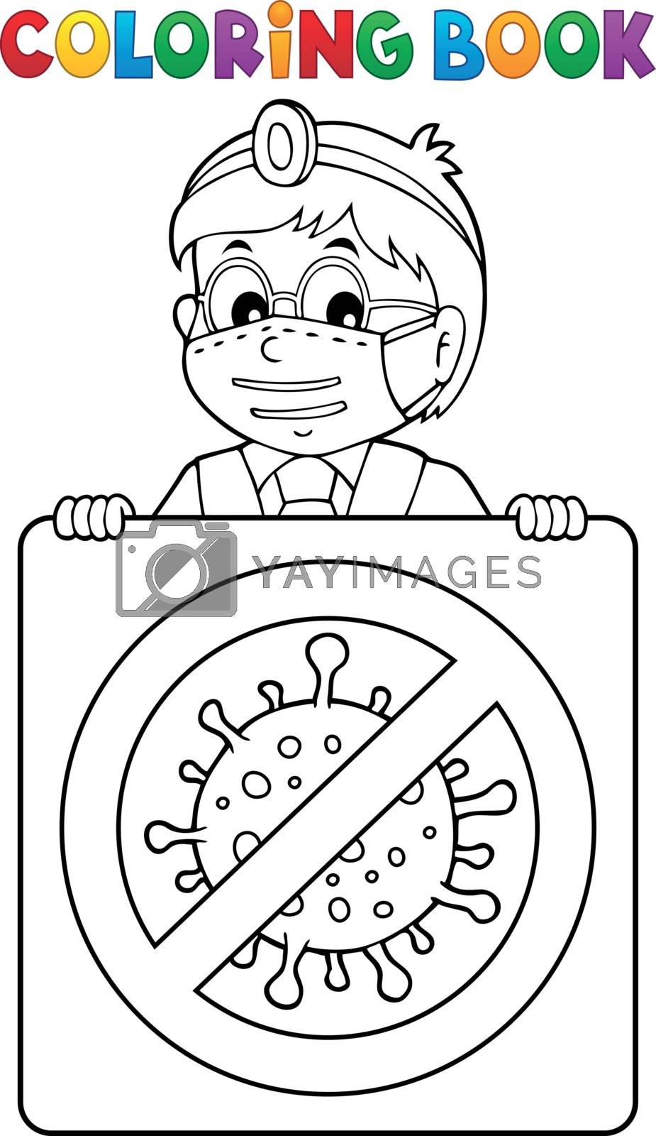 Royalty free image of Coloring book doctor with sign theme 1 by clairev