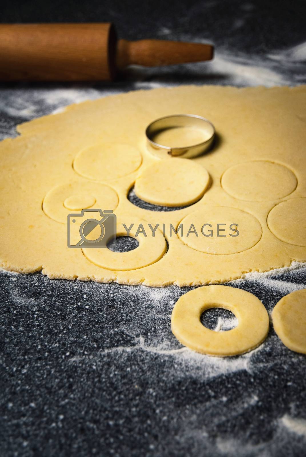 Royalty free image of Molded dough for pies by Ahojdoma