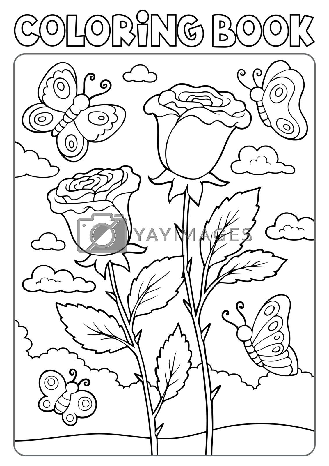 Royalty free image of Coloring book roses and butterflies by clairev
