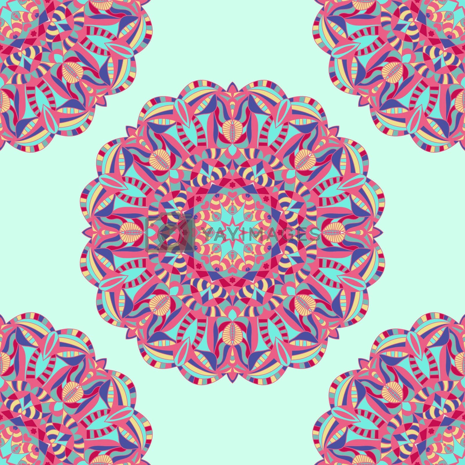 Royalty free image of Colorful ethnic Mandala seamless pattern by Margolana