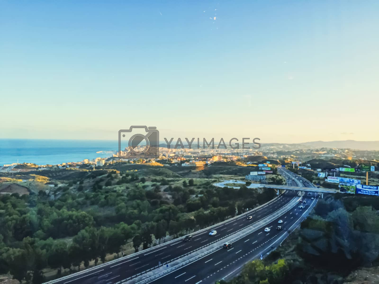 Royalty free image of Aerial view of Andalucia region in Spain and Mediterranean Sea, beautiful nature in summer by Anneleven