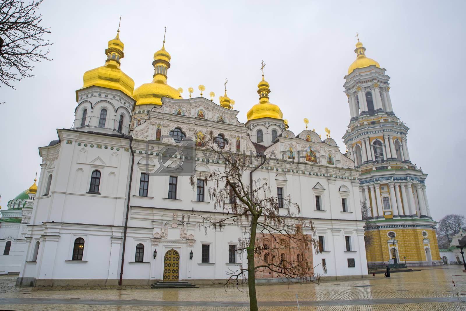 Great Pechersk Lavra of Kiev, cathedral and tower bell landmark in Ukraine