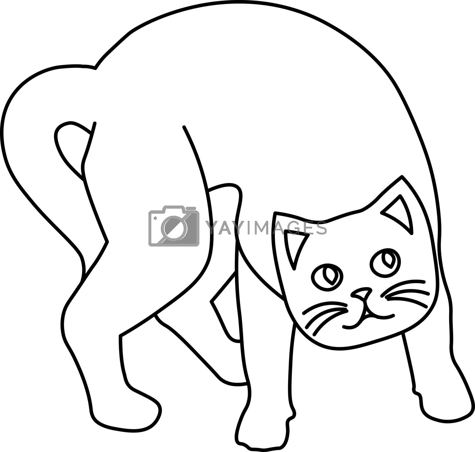 Royalty free image of Line art of weird curious cat by paranoido