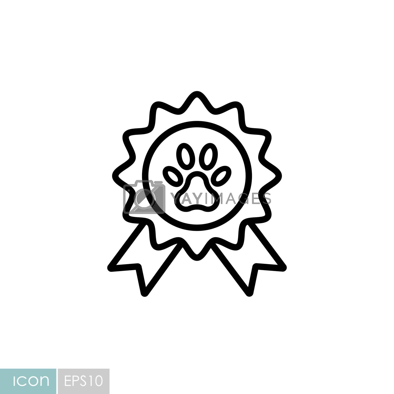 Pets award rosette vector icon. Pet animal sign. Graph symbol for pet and veterinary web site and apps design, logo, app, UI