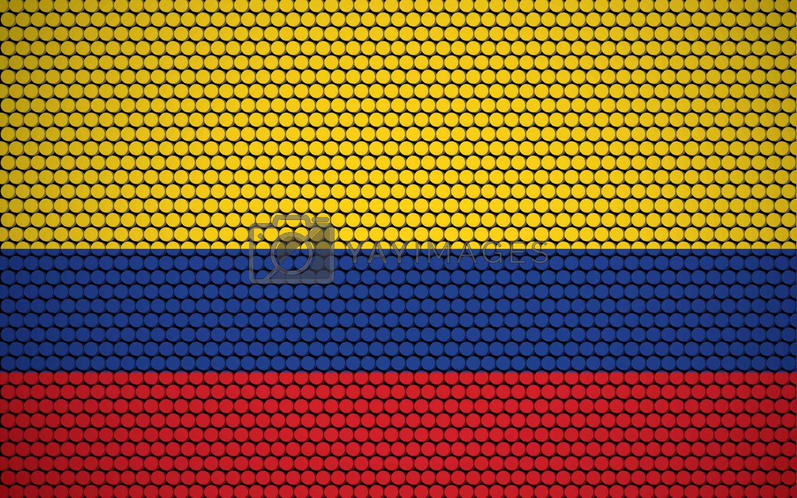 Royalty free image of Abstract flag of Colombia made of circles. Colombian flag designed with colored dots giving it a modern and futuristic abstract look. by Skylark