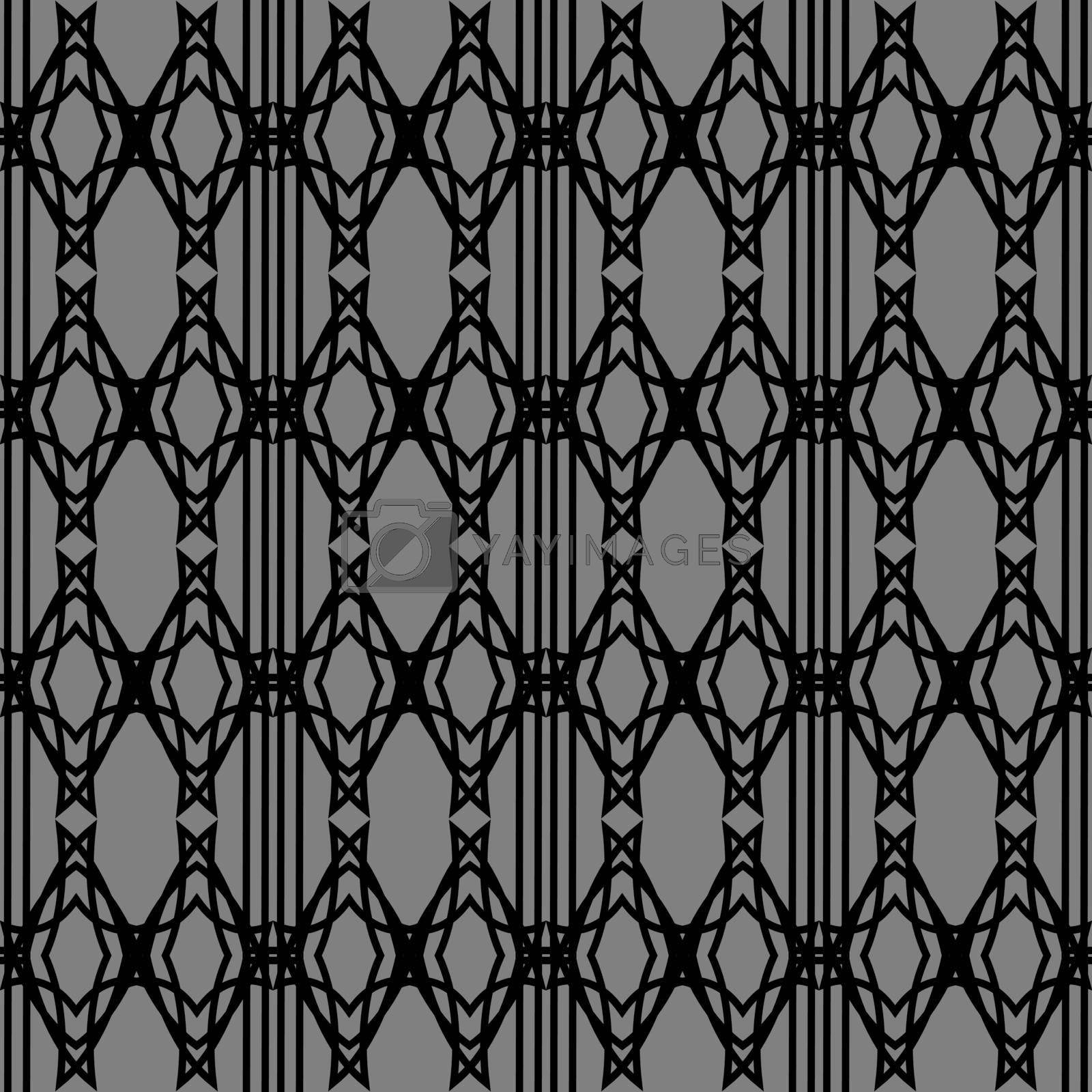 Royalty free image of abstract seamless pattern with black linear rhombus by paranoido