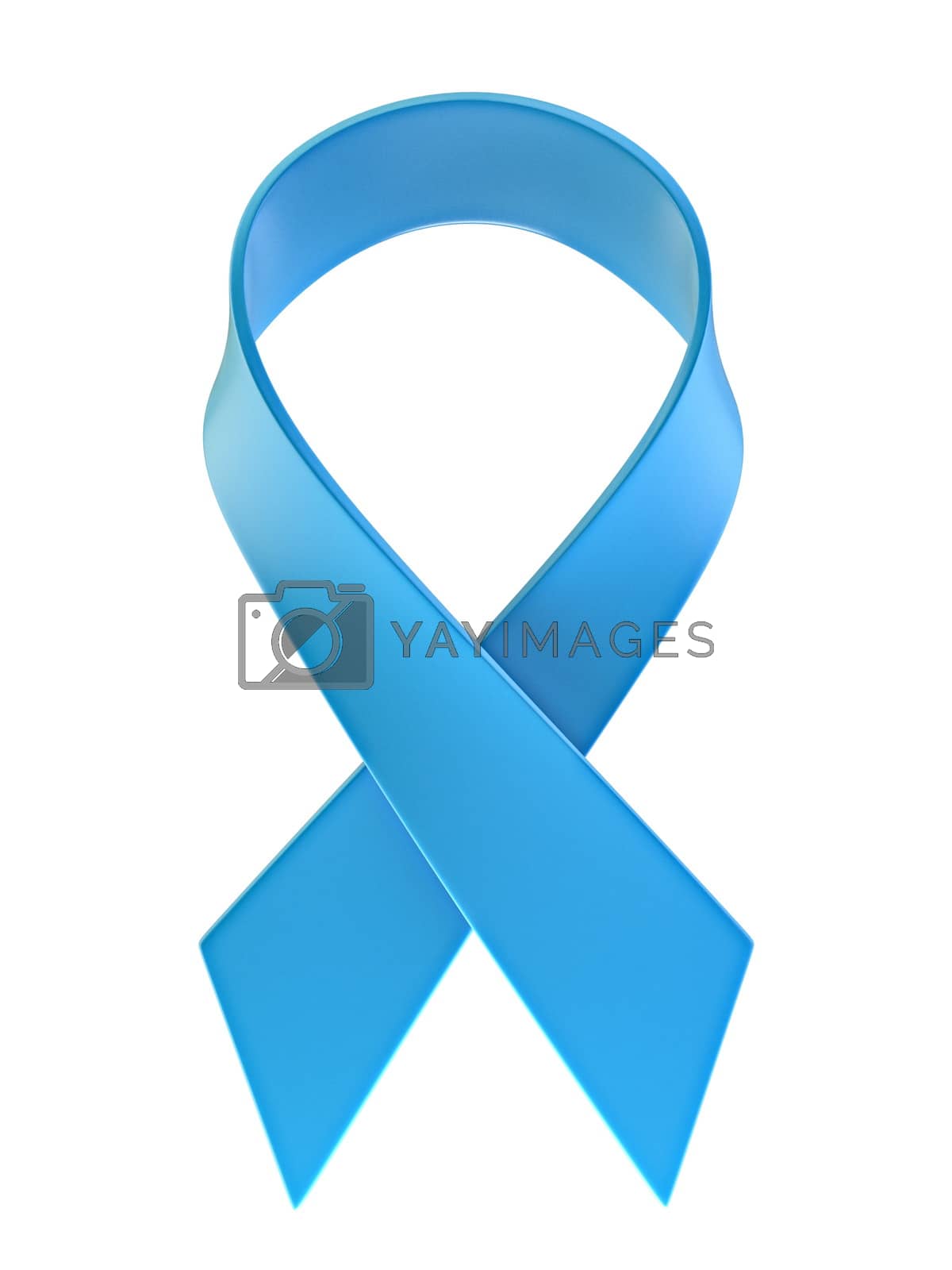 Royalty free image of Blue cancer awareness ribbon 3D by djmilic