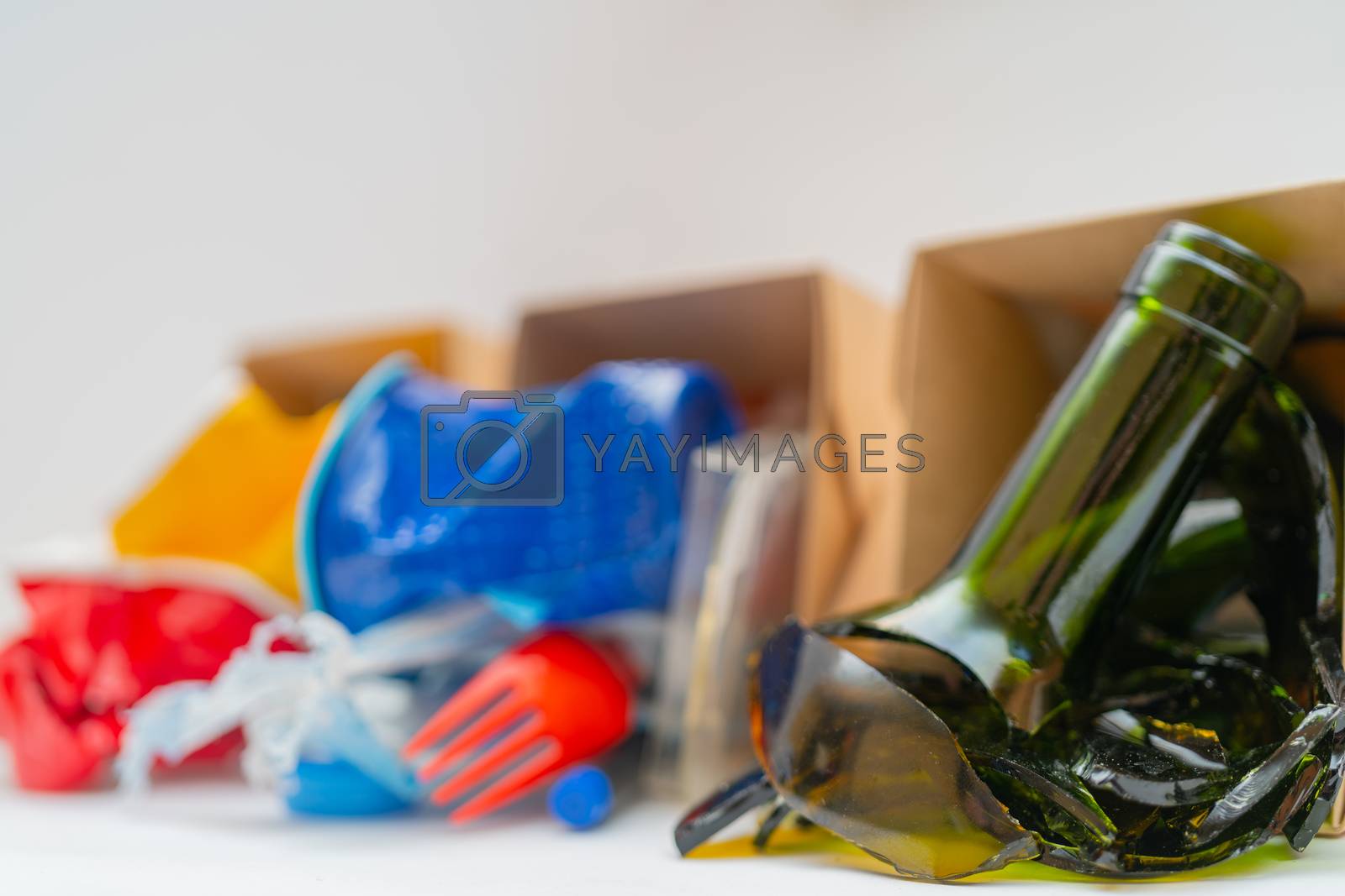Royalty free image of Separate garbage collection. Paper, Plastic, Glass. Environmenta by sandipruel