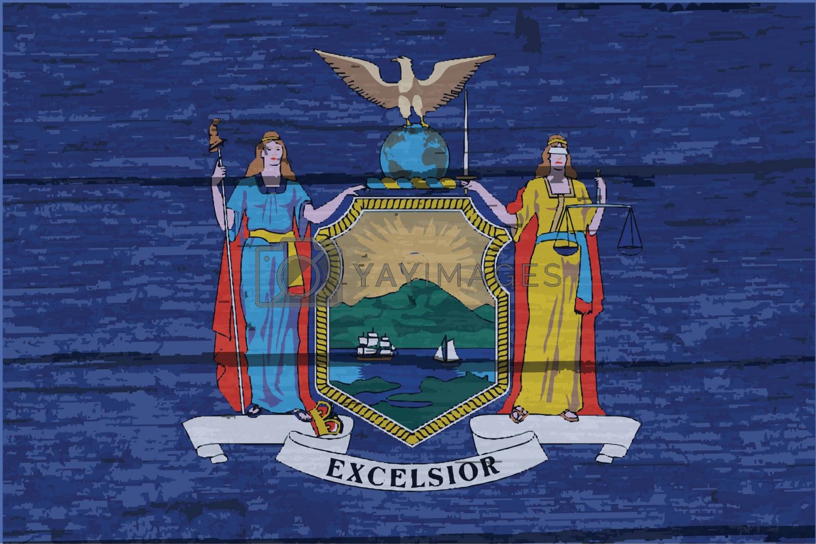 Royalty free image of New York State Flag On Old Timber by Bigalbaloo