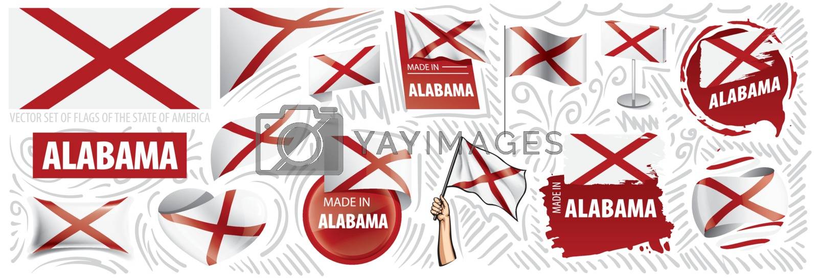 Royalty free image of Vector set of flags of the American state of Alabama in different designs by butenkow
