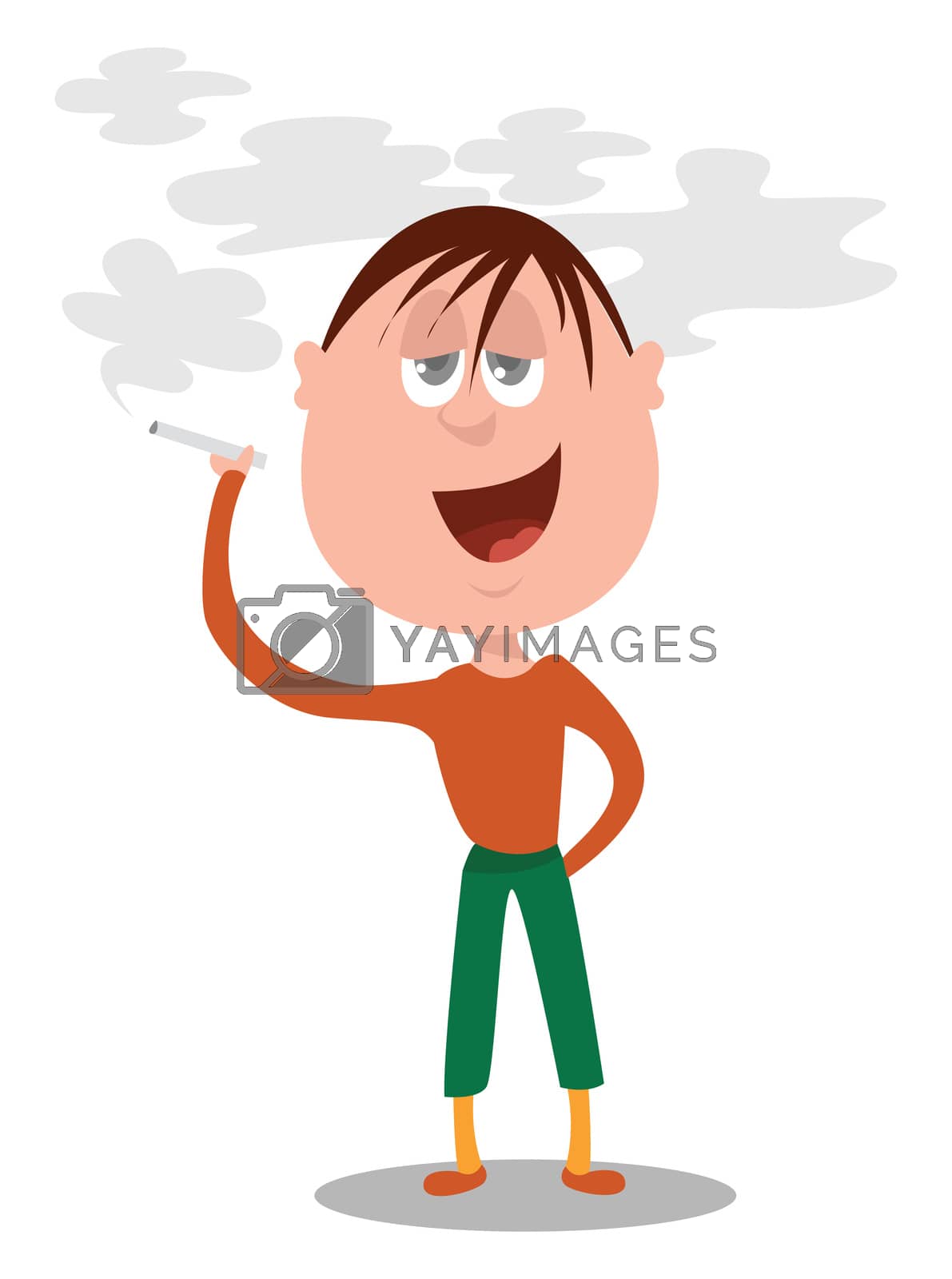 Royalty free image of Man smoking weed , illustration, vector on white background by Morphart