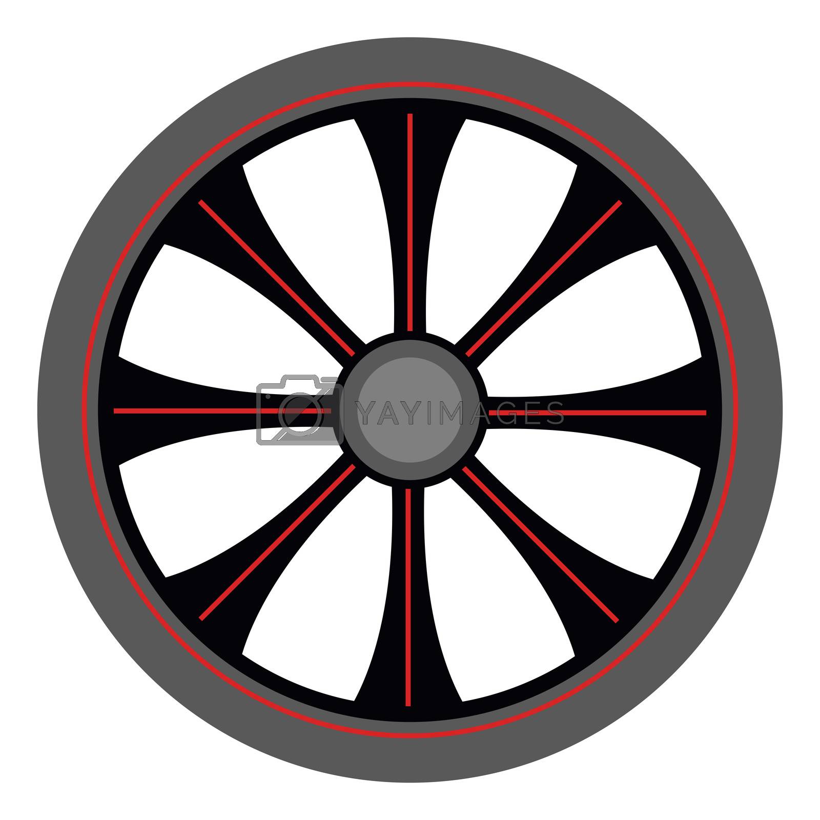 Royalty free image of Alloy wheel, illustration, vector on white background by Morphart