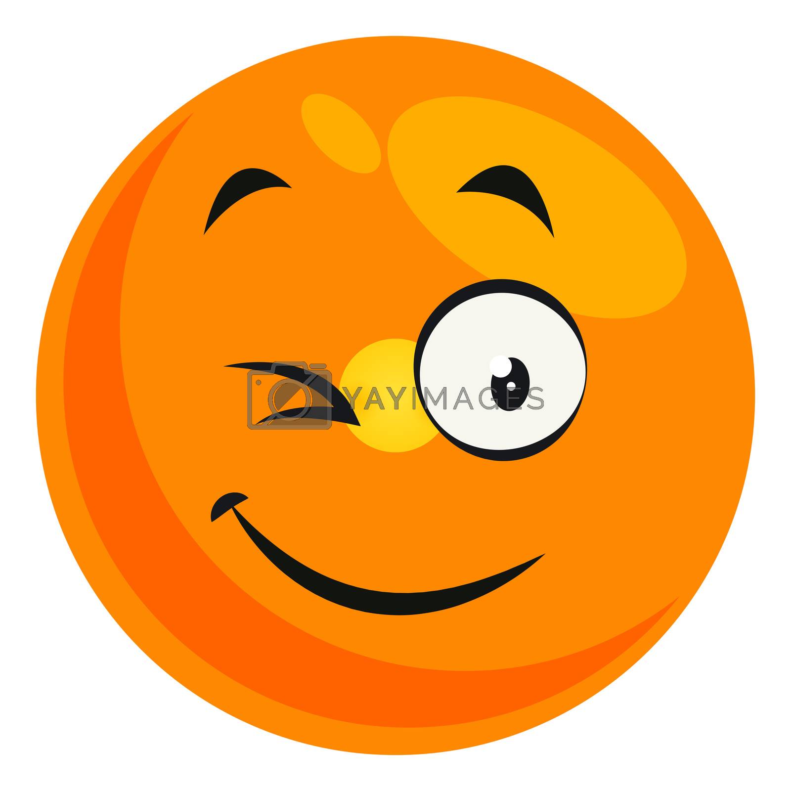 Royalty free image of Winking emoji, illustration, vector on white background by Morphart