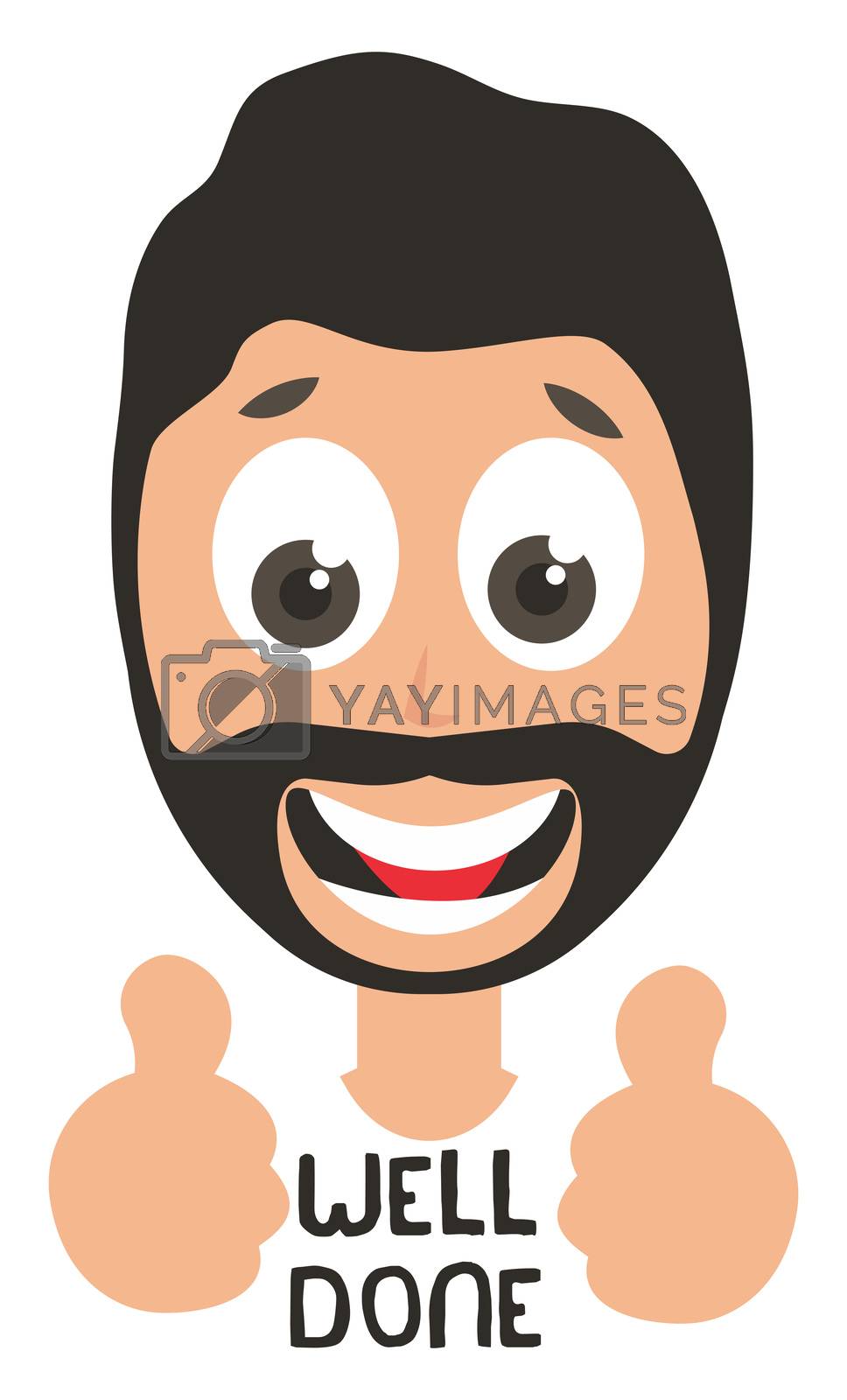 Royalty free image of Man well done emoji, illustration, vector on white background by Morphart