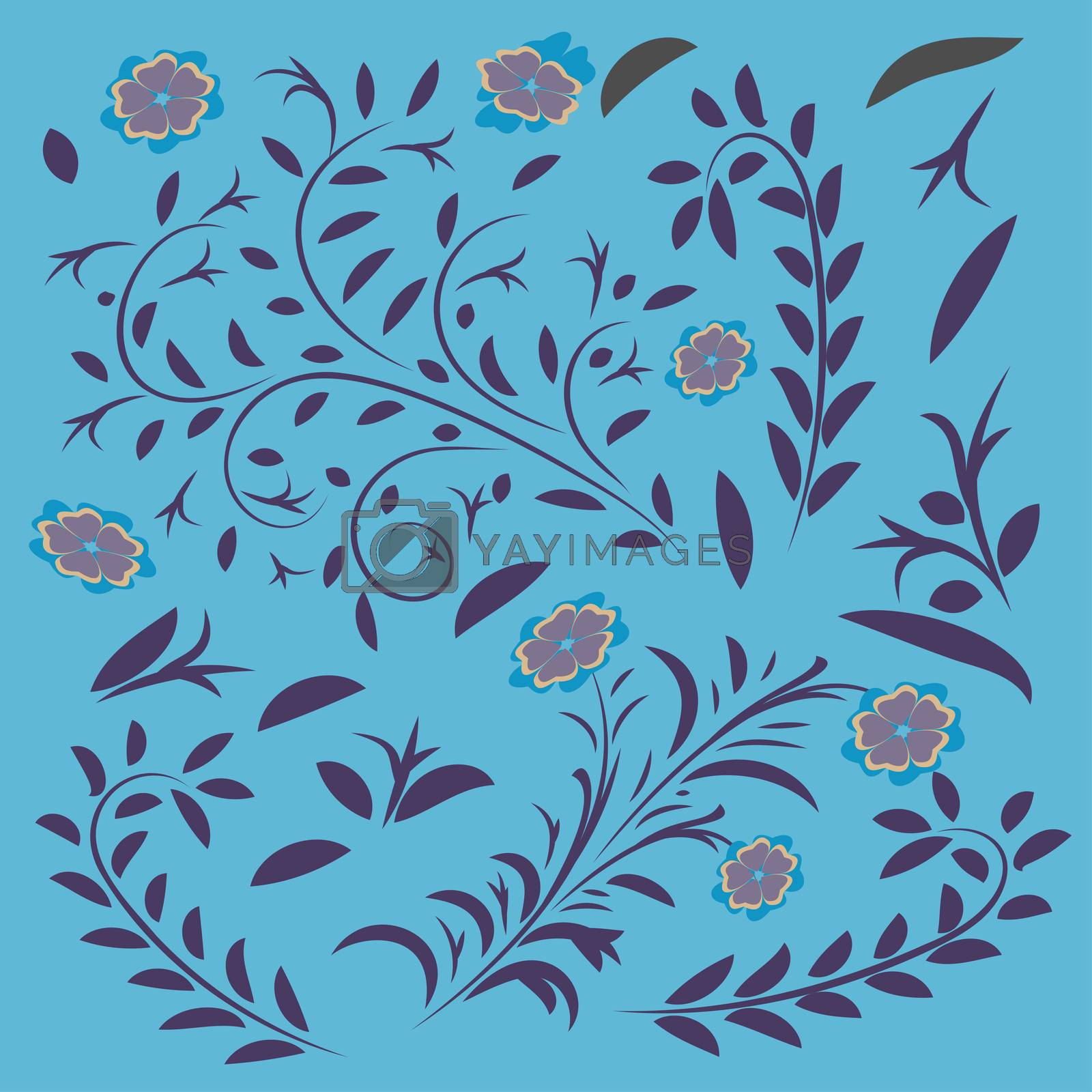 Royalty free image of seamless floral pattern backgrounds with leaves and flowers vector design by eskimos