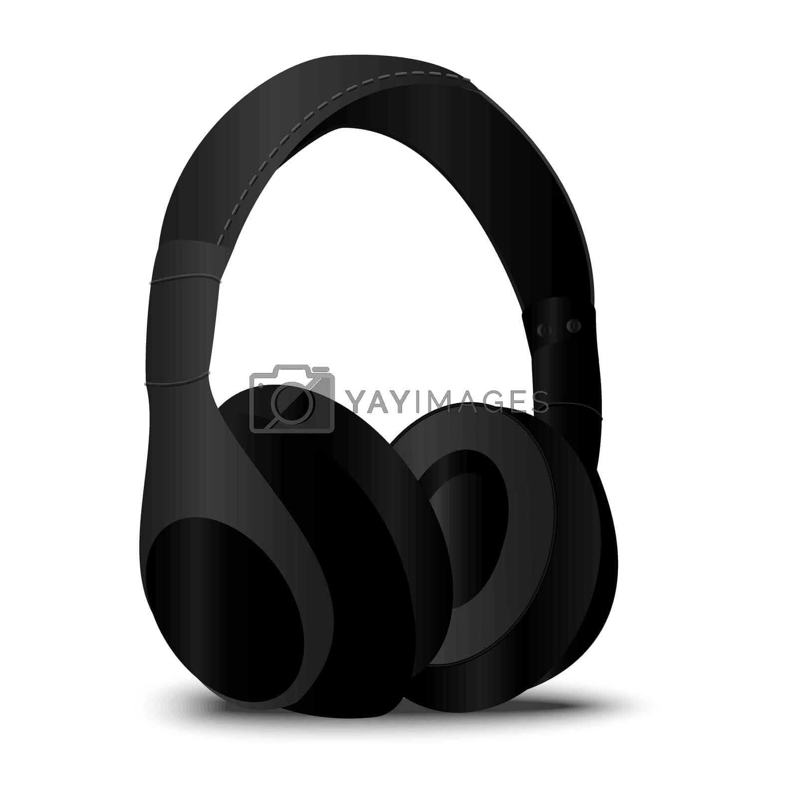 Royalty free image of Stereo black Headphone by barsrsind