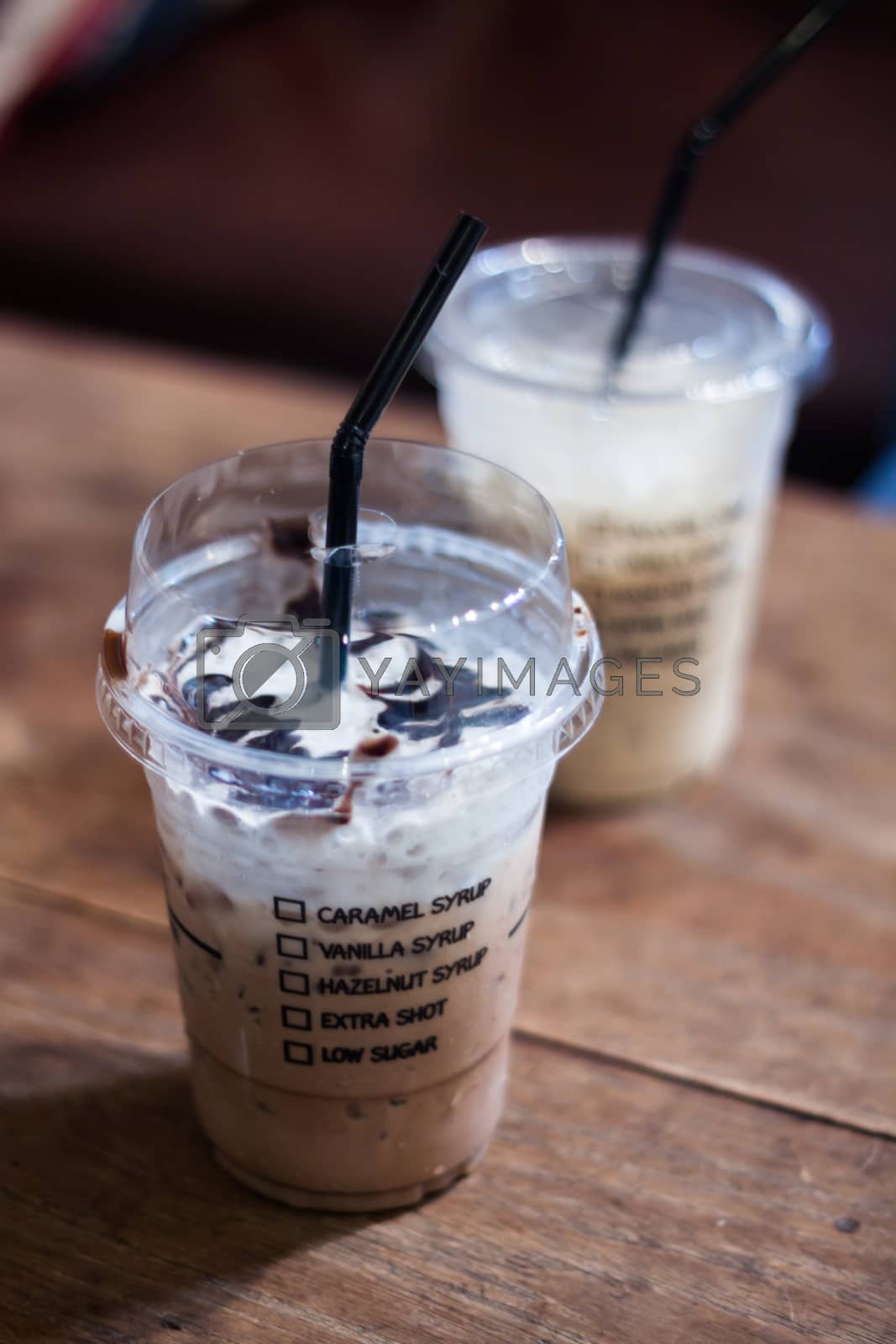 Royalty free image of Iced coffee in coffee shop by punsayaporn