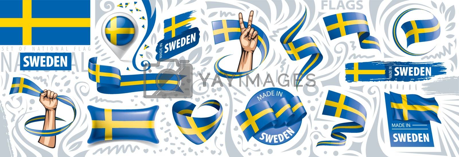Royalty free image of Vector set of the national flag of Sweden in various creative designs by butenkow