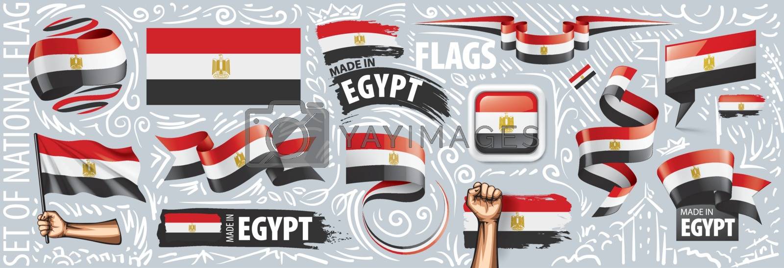 Royalty free image of Vector set of the national flag of Egypt in various creative designs by butenkow