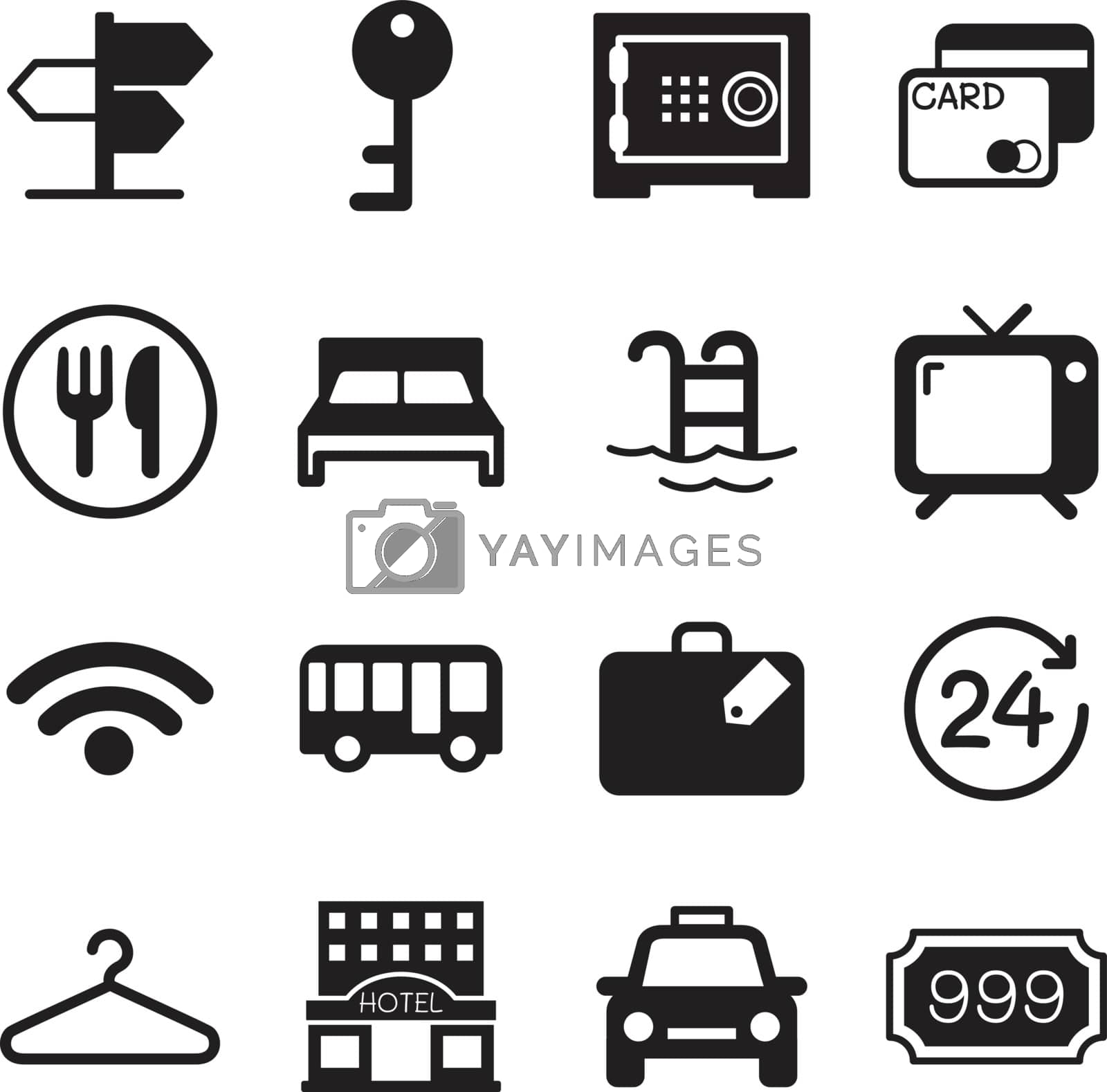 Royalty free image of Hotel & hostel icons set by Puckung
