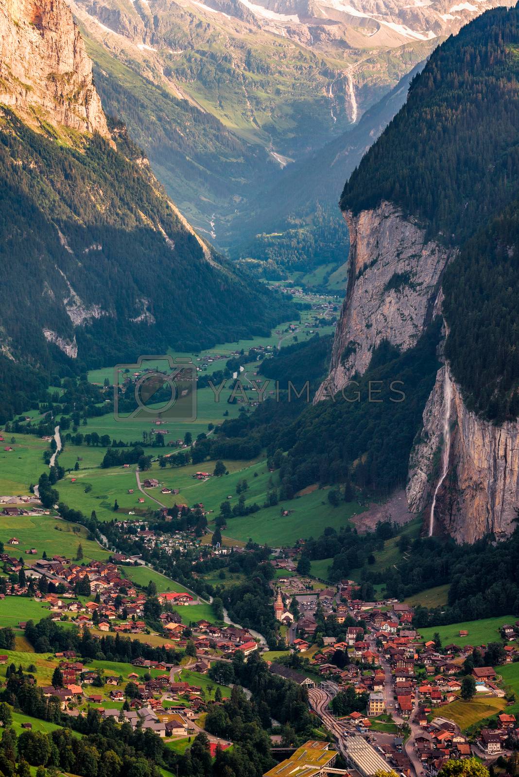 Royalty free image of Lauterbrunnen valley in the Swiss Alps with an iconic waterfall by nickfox