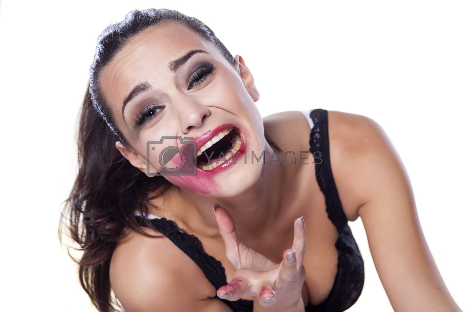Royalty free image of beautiful desperate girl with smeared makeup by Vladimirfloyd