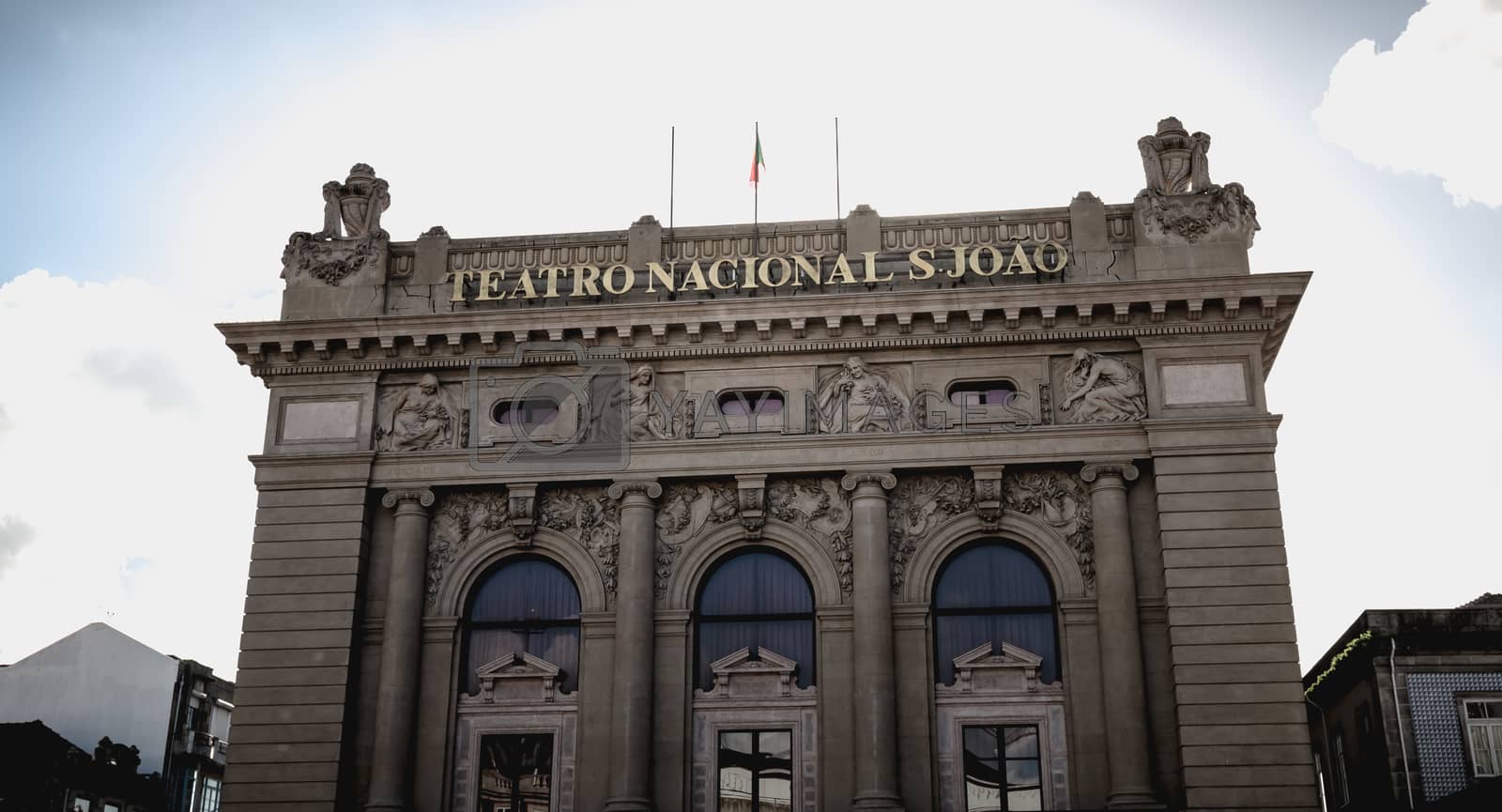 Royalty free image of Architectural detail of St Joao National Theater in Porto, Portu by AtlanticEUROSTOXX