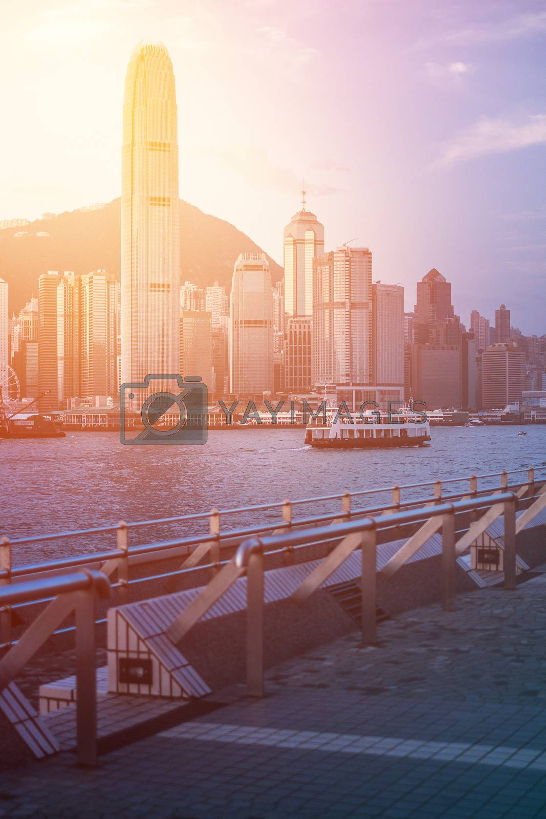 Royalty free image of Hong Kong's Victoria Harbour in sunrise

 by Surasak