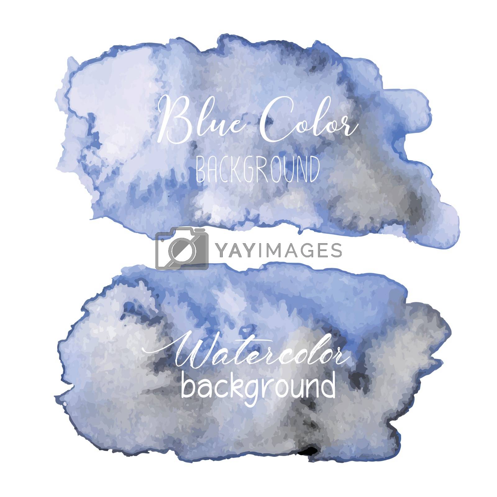 Royalty free image of Blue abstract watercolor background. Watercolor element for card. Vector illustration. by Oneywhy