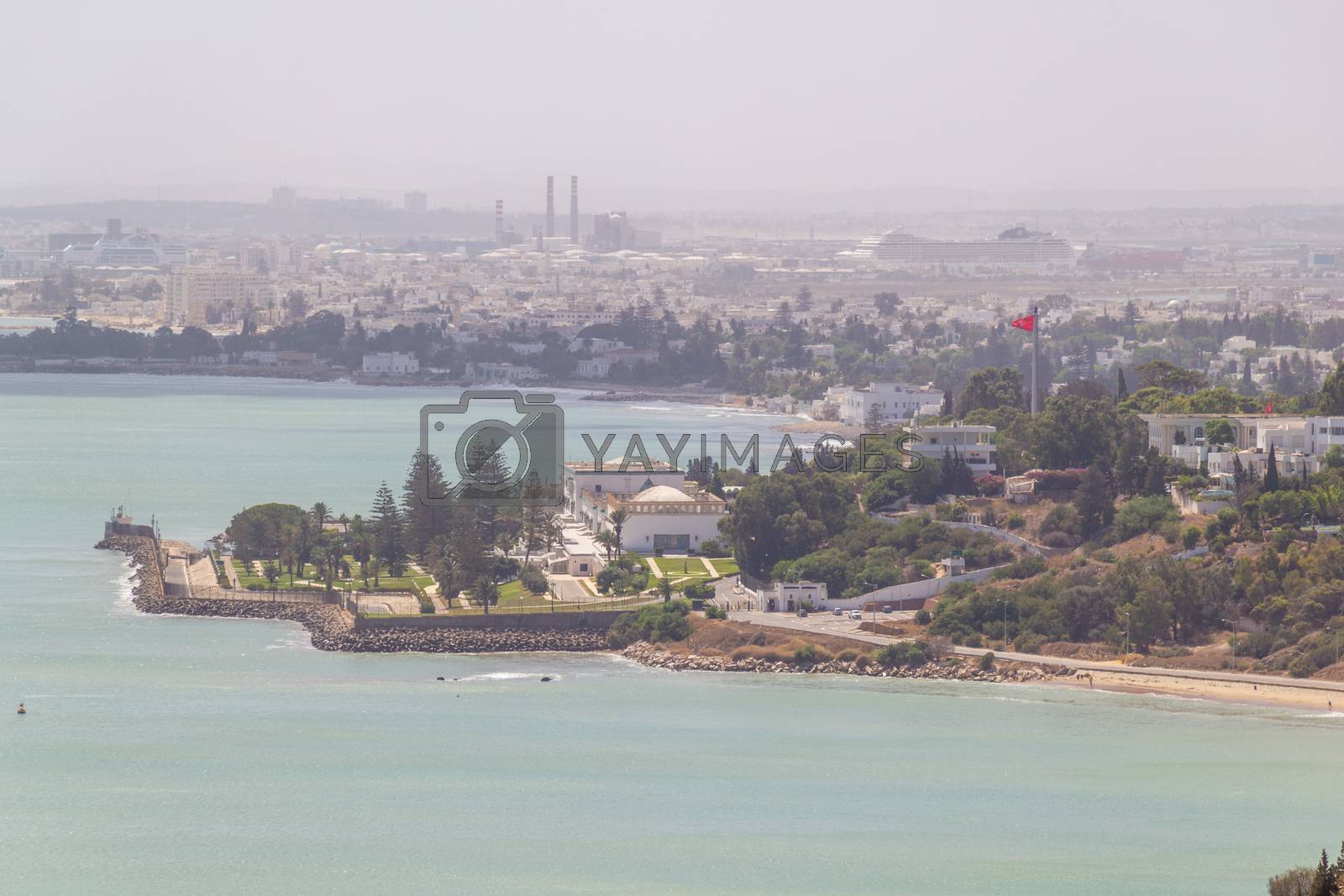 Royalty free image of Carthage Palace from Sidi Bou Said by xylops