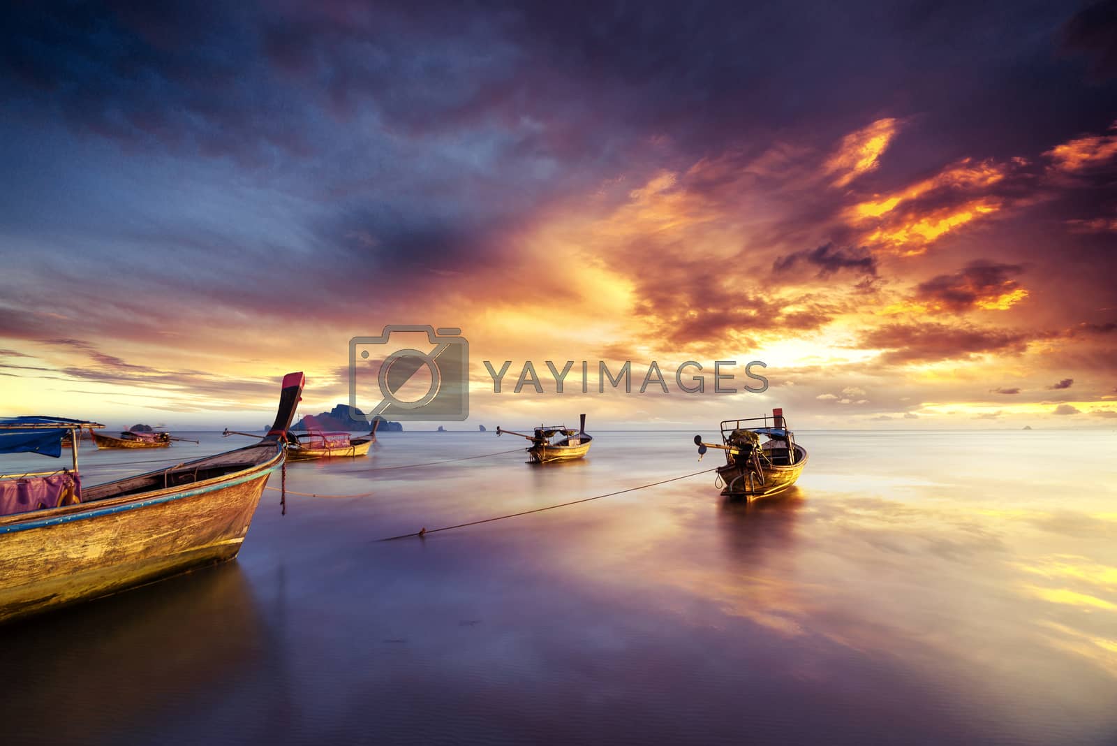 Royalty free image of Traditional long-tail boat on the beach in Thailand by Netfalls