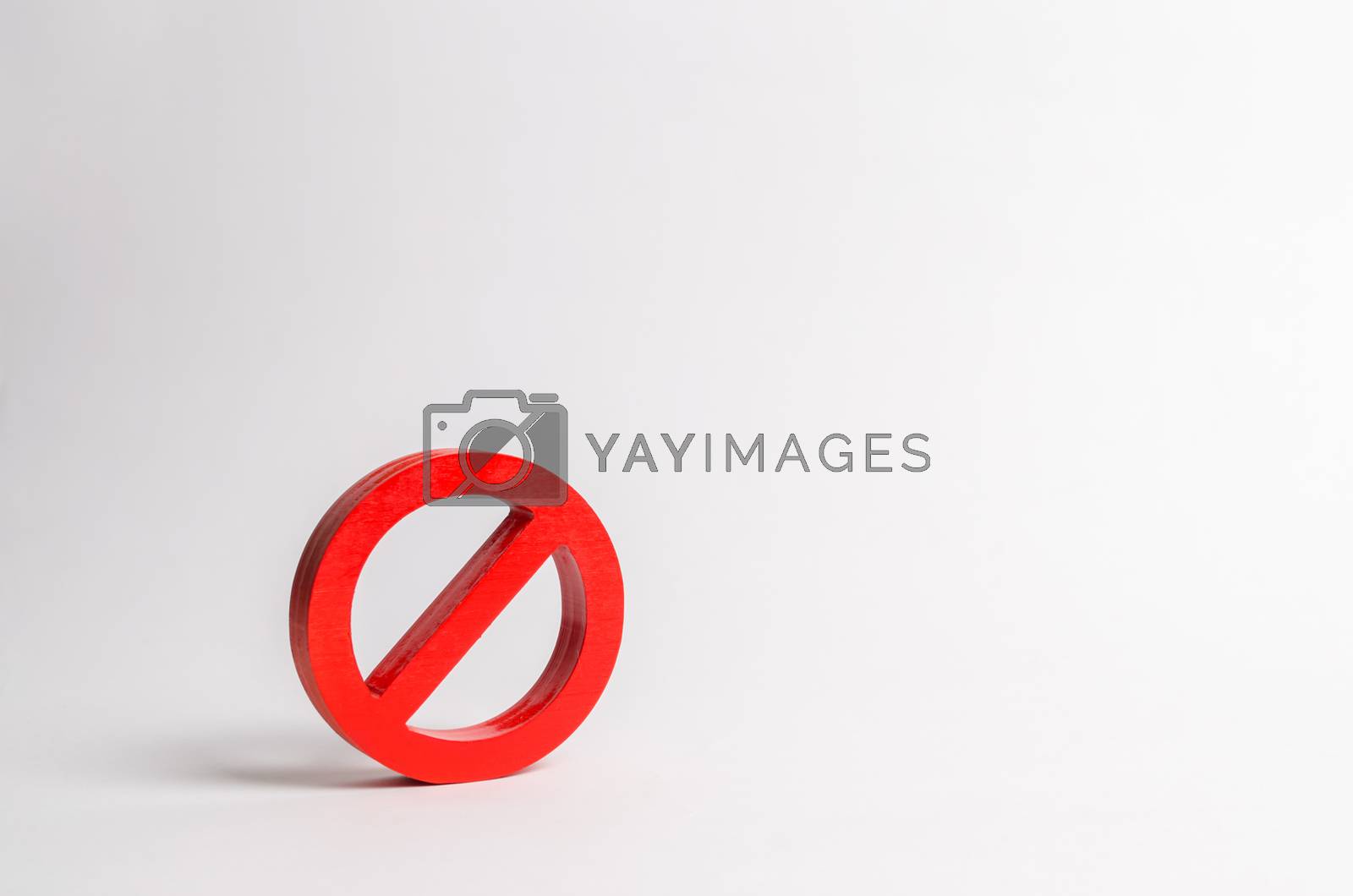 Royalty free image of No sign or No symbol. Minimalism. The concept of prohibition and restriction. Censorship, control over the Internet and information. Restrictive laws. Crazy laws printer. something is not permitted by iLixe48