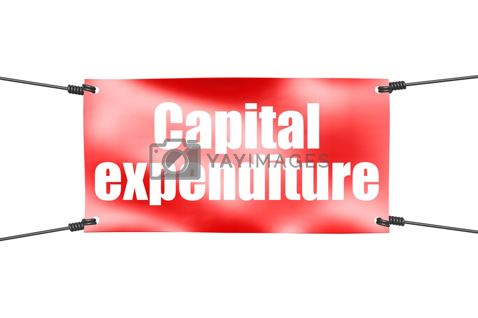 Royalty free image of Capital expenditure word with red banner by tang90246