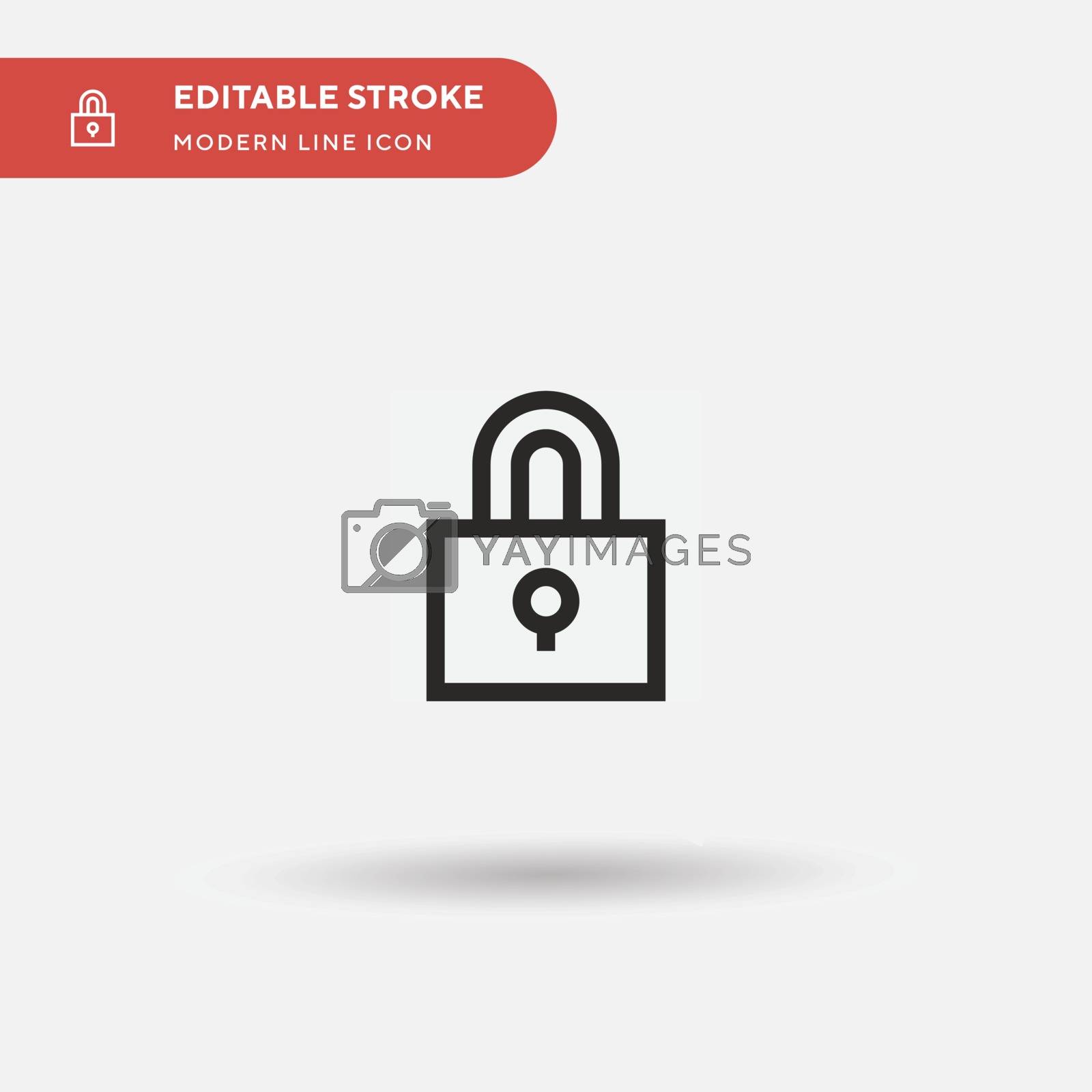 Lock Simple vector icon. Illustration symbol design template for web mobile UI element. Perfect color modern pictogram on editable stroke. Lock icons for your business project