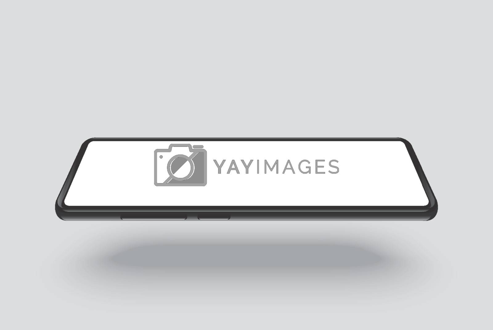 Royalty free image of smartphone mockup black frame with white blank screen horizontal by kaisorn