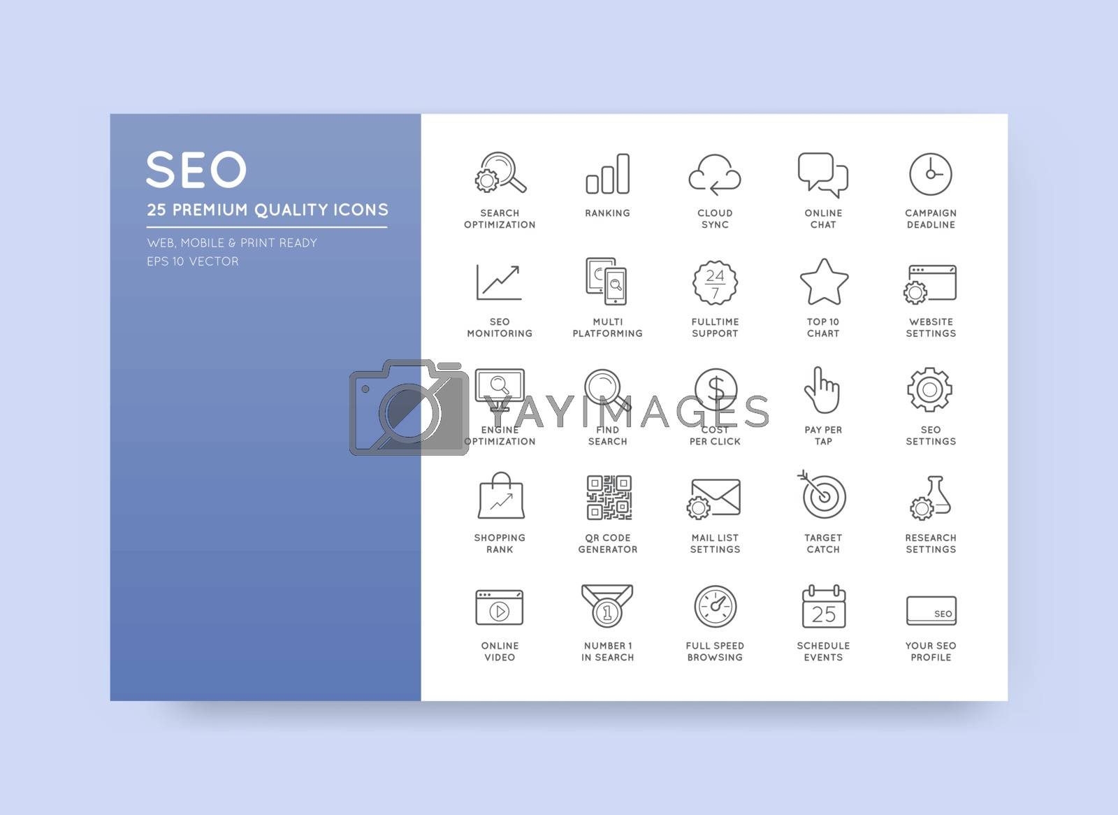 Royalty free image of Set of Vector SEO Search Engine Optimisation Elements and Icons  by ckybes