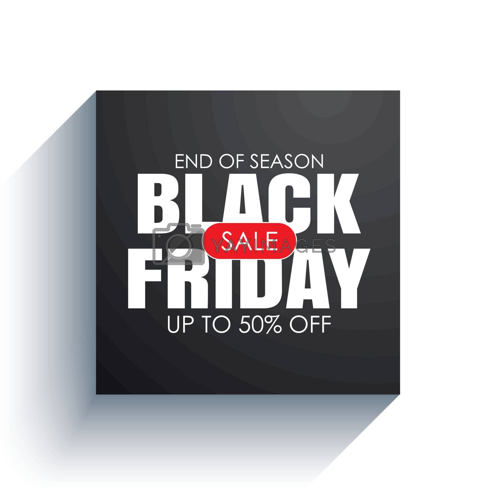 Royalty free image of Black friday sale banner with white text on black square backgro by kaisorn