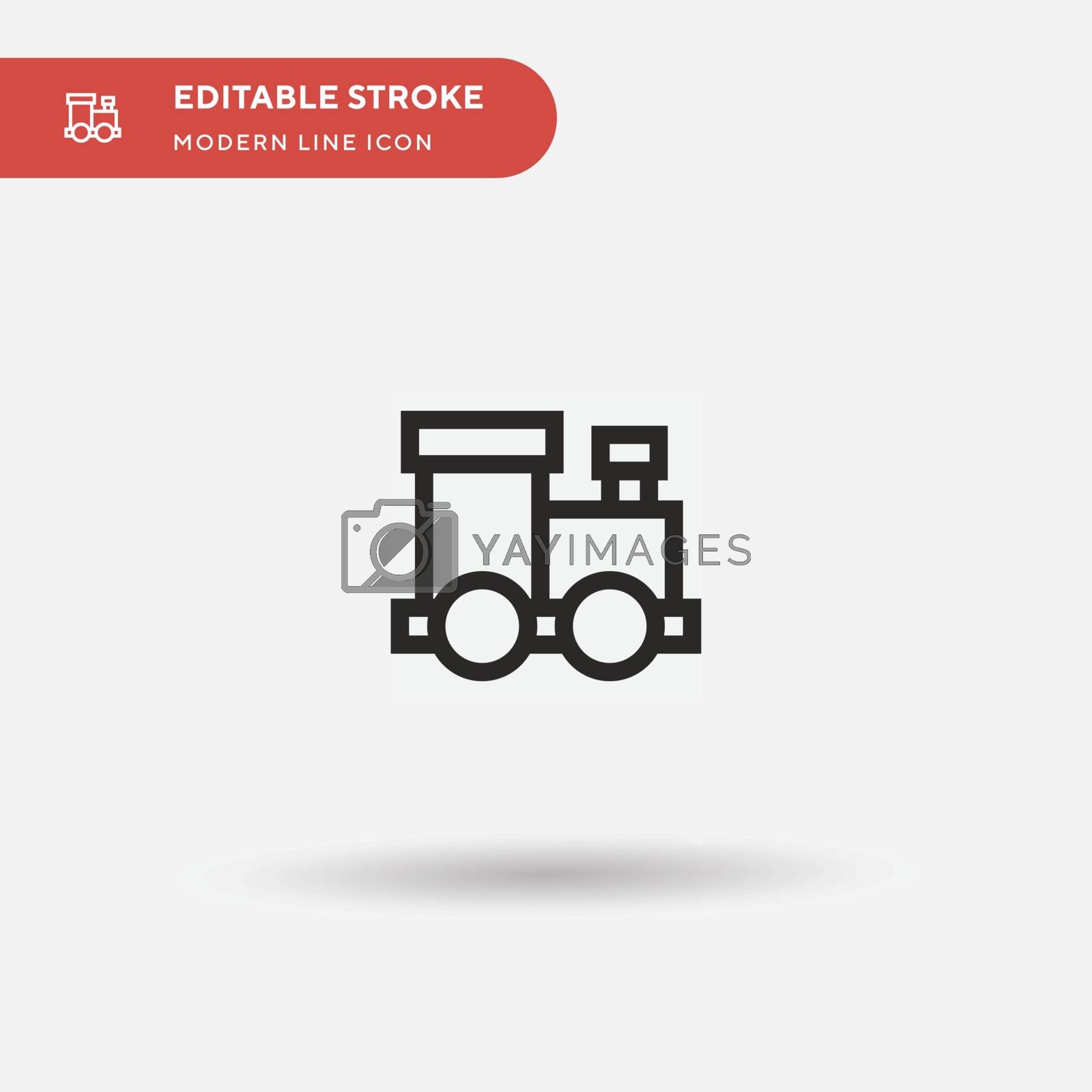 Toy Train Simple vector icon. Illustration symbol design template for web mobile UI element. Perfect color modern pictogram on editable stroke. Toy Train icons for your business project